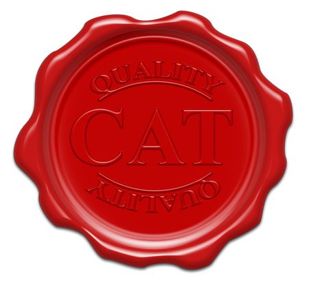 quality cat - illustration red wax seal isolated on white background with word : catの写真素材