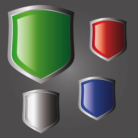 Metal shiny shield. Isolated object.のイラスト素材