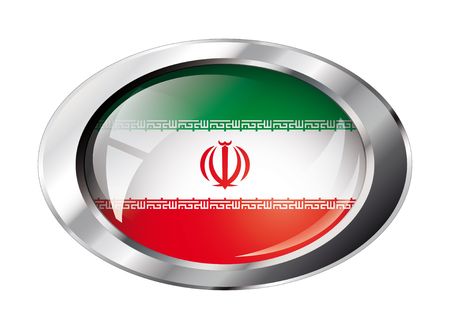 iran shiny button flag vector illustration. Isolated abstract object against white background.のイラスト素材