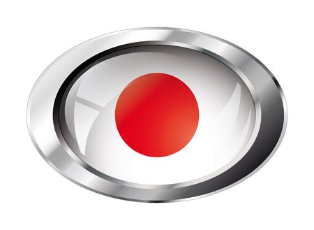 japan shiny button flag vector illustration. Isolated abstract object against white background.のイラスト素材