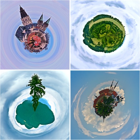 Ecological concept nature and city on the earth palnet.