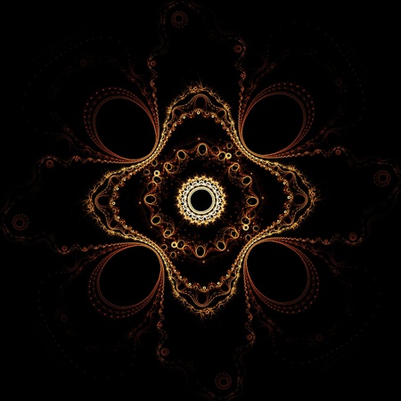 Abstract color image on a black background  Curves and ornaments futuristic design の写真素材