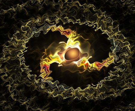 Abstract color image on a black background  Curves and ornaments futuristic design の写真素材