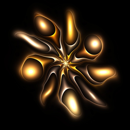 Abstract color image on a black background. Curves and ornaments futuristic design.の写真素材