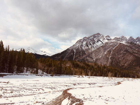 Rocky mountains of the Kananaskis region of Albertaの写真素材
