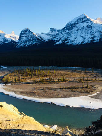 Majestic Jasper National Park on a sunny dayの写真素材