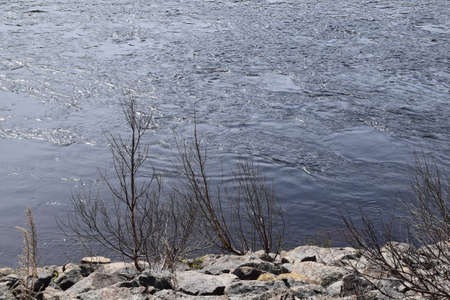 The scenic St-Maurice river in Quebecの写真素材