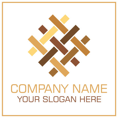 Flat Style Vector Logo Parquet / Laminate for Flooring Companyのイラスト素材