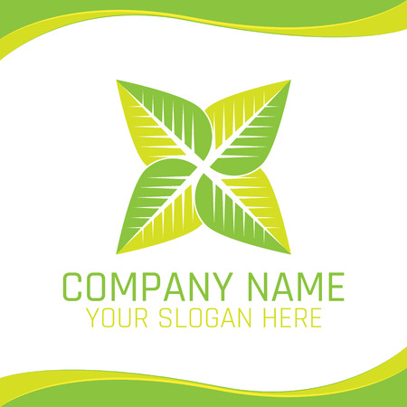 Green Leaf Eco Nature Vegan Logo for Ecology company or Health food Shopのイラスト素材