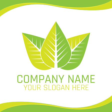 Green Leaf Eco Nature Vegan icon for Ecology company or Health food Shopのイラスト素材