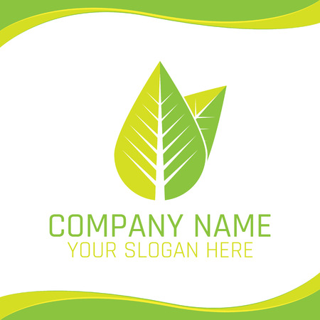 Green Leaf Eco Nature Vegan icon for Ecology company or Health food Shopのイラスト素材