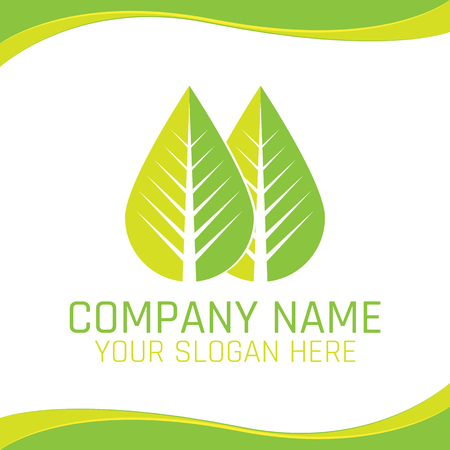 Green Leaf Eco Nature Vegan icon for Ecology company or Health food Shopのイラスト素材