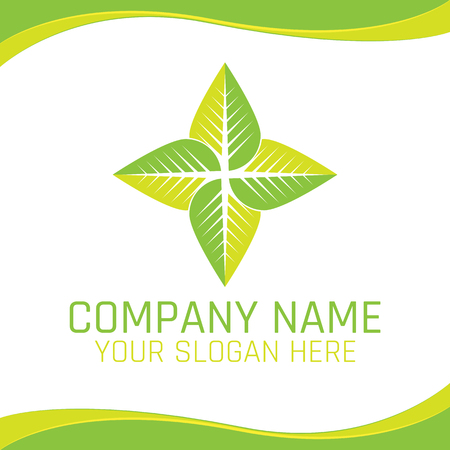 Green Leaf Eco Nature Vegan icon for Ecology company or Health food Shopのイラスト素材