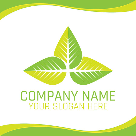 Green Leaf Eco Nature Vegan icon for Ecology company or Health food Shopのイラスト素材