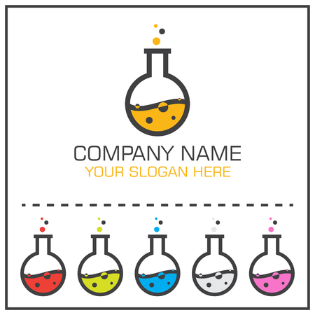 Laboratory Flask with Liquid icon Design for Science Company or Laboratoryのイラスト素材