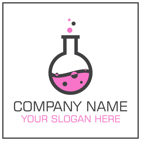 Laboratory Flask with Liquid icon Design for Science Company or Laboratoryのイラスト素材