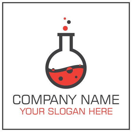 Laboratory Flask with Liquid icon Design for Science Company or Laboratoryのイラスト素材