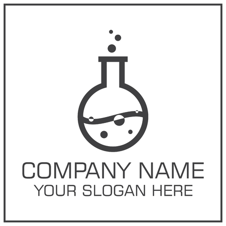 Laboratory Flask with Liquid icon Design for Science Company or Laboratoryのイラスト素材