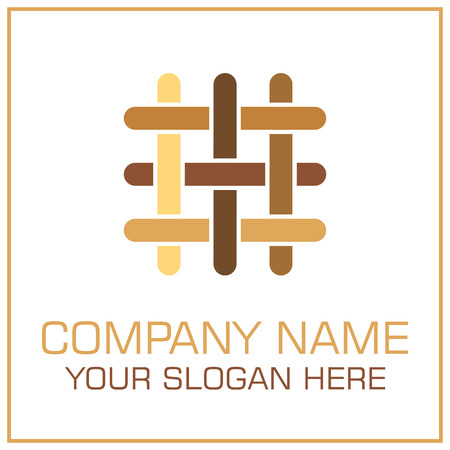 Flat Style Vector Logo Parquet / Laminate for Flooring Companyのイラスト素材