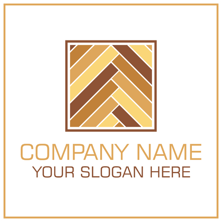Flat Style Vector Logo Laminate / Parquet for Flooring Companyのイラスト素材