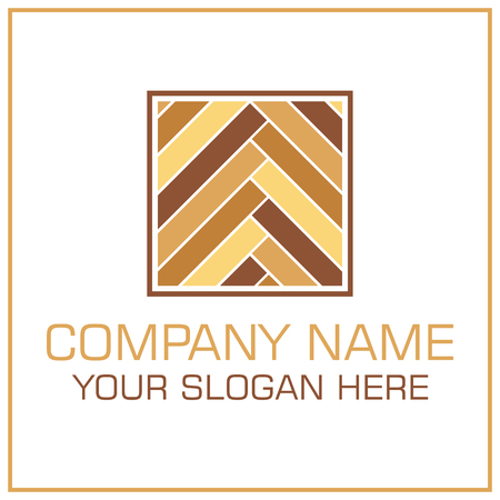 Flat Style Vector Logo Laminate / Parquet for Flooring Companyのイラスト素材