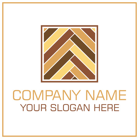 Flat Style Vector Logo Laminate / Parquet for Flooring Companyのイラスト素材