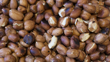 Roasted Peanuts Snack in White Plate in Wooden Backgrounds - Ð¢opview ans Closeup