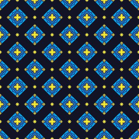 Repeating Abstract Pattern Arabesque Geometric Illustration Background. Oriental, Portugal, Portuguese Floral Damask for Rug, Tile, Textile, Digital Paper, Fabric Texture.の写真素材