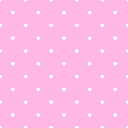 Romantic Pink Seamless Polka Heart Vector Pattern Background for Valentine Day ( February 14 ), 8 March, Mother's Day, Marriage, Birth Celebration. Lovely Chic Design.のイラスト素材