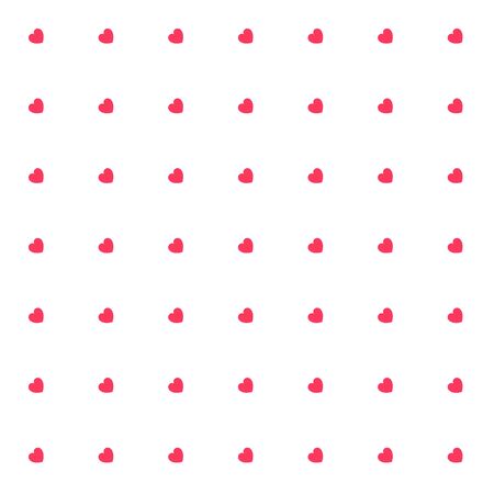 Romantic Red Seamless Polka Hearts Vector Pattern Background for Valentine Day or Mother's Day. Scrapbooking, Invitation, Wrapping Paper, Greeting Card Cute Illustration.のイラスト素材