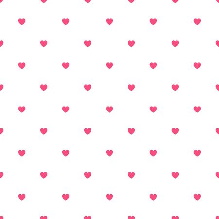 Cute Violet Seamless Polka Heart Vector Pattern Background for Valentine Day - February 14, 8 March, Mother's Day, Marriage, Birth Celebration. Romantic Girlish Design.のイラスト素材