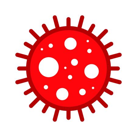 Corona Virus, Covid-19, nCOV, MERS-CoV Novel Coronavirus Cell Stamp. Covid 19 Red Vector. Epidemic Warning Symbol or Sign, Risk Zone Sticker. Asian Respiratory Syndrome Disease.のイラスト素材