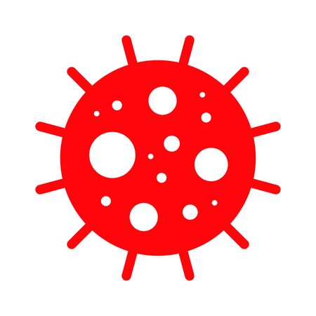 Corona Virus, Covid-19, nCOV, MERS-CoV Novel Coronavirus Cell Stamp. Covid 19 Red Vector. Epidemic Warning Symbol or Sign, Risk Zone Sticker. Asian Respiratory Syndrome Disease.のイラスト素材