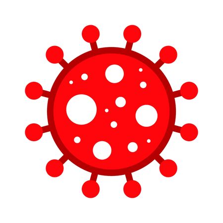 Corona Virus, Covid-19, nCOV, MERS-CoV Novel Coronavirus Cell Stamp. Covid 19 Red Vector. Epidemic Warning Symbol or Sign, Risk Zone Sticker. Asian Respiratory Syndrome Disease.のイラスト素材
