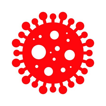 Corona Virus, Covid-19, nCOV, MERS-CoV Novel Coronavirus Cell Stamp. Covid 19 Red Vector. Epidemic Warning Symbol or Sign, Risk Zone Sticker. Asian Respiratory Syndrome Disease.のイラスト素材