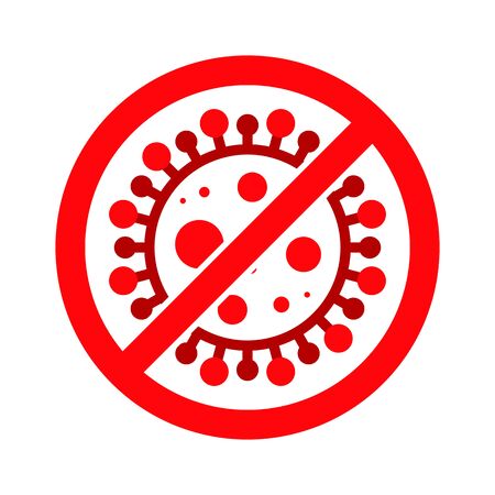 Corona Virus, Covid-19, nCOV, MERS-CoV Novel Coronavirus Stop, Block, Anti Stamp. Red Vector 2019-2020. Warning Sign, Protection Symbol, Risk Zone Sticker. Pneumonia Disease. Covid19のイラスト素材