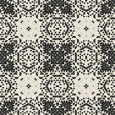 Modern simple geometric seamless pattern background with triangles shapes - black, white. Abstract...