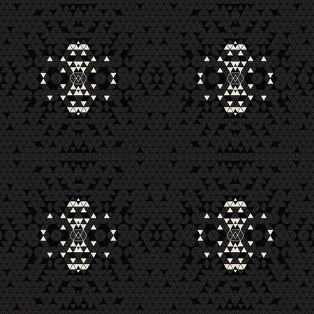 Modern simple geometric seamless pattern background with triangles shapes - black, white. Abstract and elegant fashion design texture for print or digital paper. Grid tile mosaic pattern.の写真素材