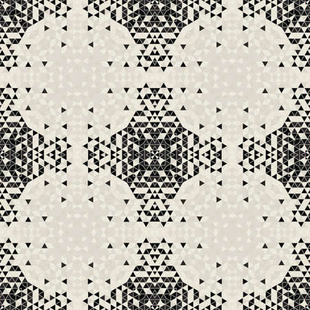 Modern simple geometric seamless pattern background with triangles shapes - black, white. Abstract and elegant fashion design texture for print or digital paper. Grid tile mosaic pattern.の写真素材