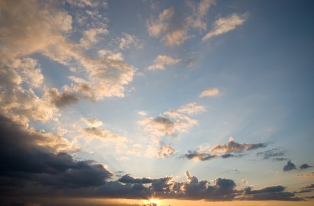 Cloudscapes late in the eveningの写真素材