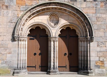 Church Gate from St. Andrews Cathedral in Scotlandの写真素材