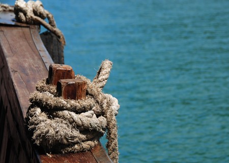 tied knot on a sailing ship