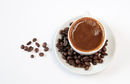 Cyprus Coffee and beans on a white backgroundの写真素材