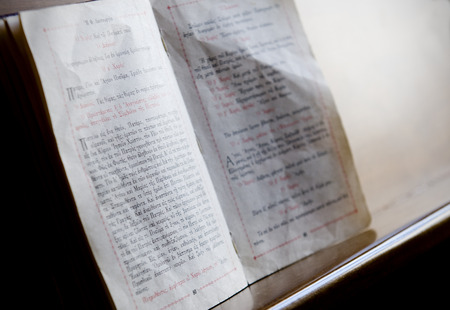 Prayers on an open holly bible  Minimal depth of field  