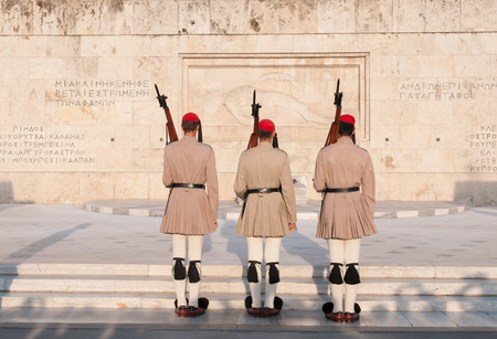 Changing of the Guard: Evzones in front of the Tomb of the Unknown Soldier.のeditorial素材