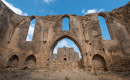 Ruins of St Mary of the Carmelites church situated in the North West corner of Famagusta town in Cyprus.の写真素材