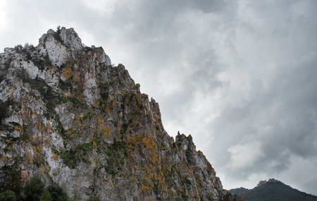 Rocky mountain and stormy cloudy sky. Pentadaktylos mountain range, Akanthou, Cyprusの写真素材
