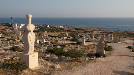 Ayia Napa, Cyprus â April 14 2018: The famous park with sculptures from various artists from all over the world in Ayia Napa, Cyprusのeditorial素材