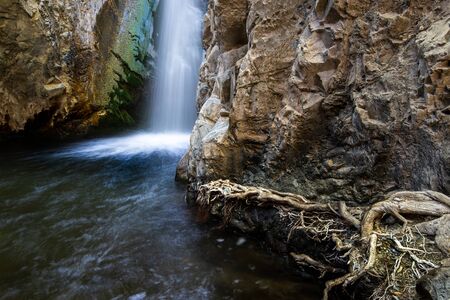 The beautiful waterfalls of Millomeri at Platres village Troodos mountains Cyprus