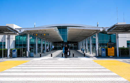 Larnaca, Cyprus, July 19 2020: The empty passengers terminal due to Covid 19 coronavirus disease of...